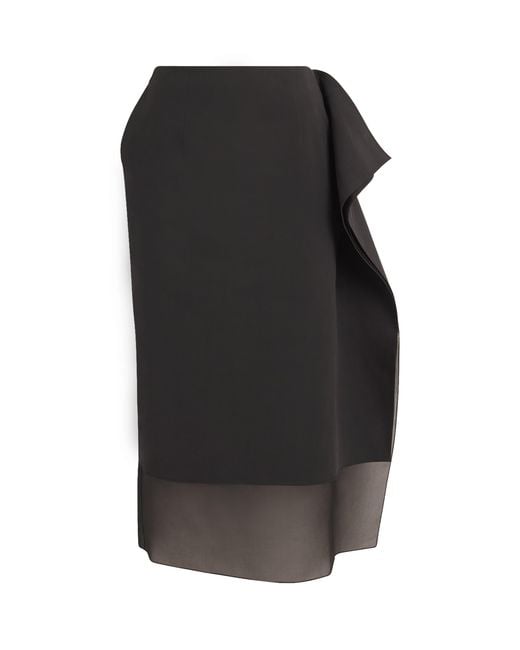 Voranida Black Silk Lilac Midi Skirt