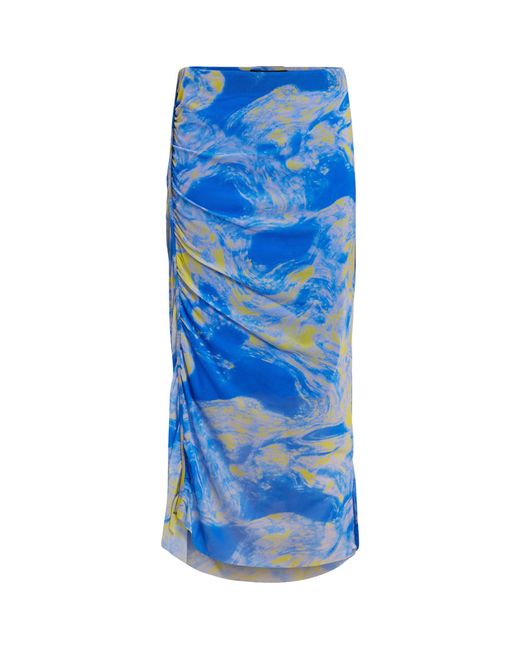 AllSaints Blue Nora Inspiral Midi Skirt