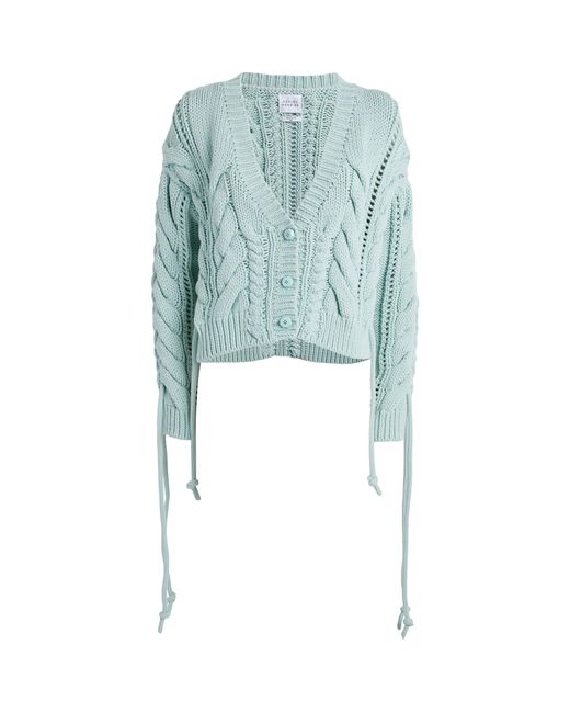 Hayley Menzies Blue Cropped Cable-knit Cardigan