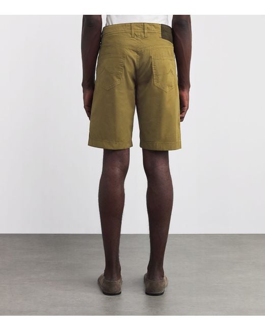 Jacob Cohen Green Stretch Cotton Nicolas Bermuda Shorts for men