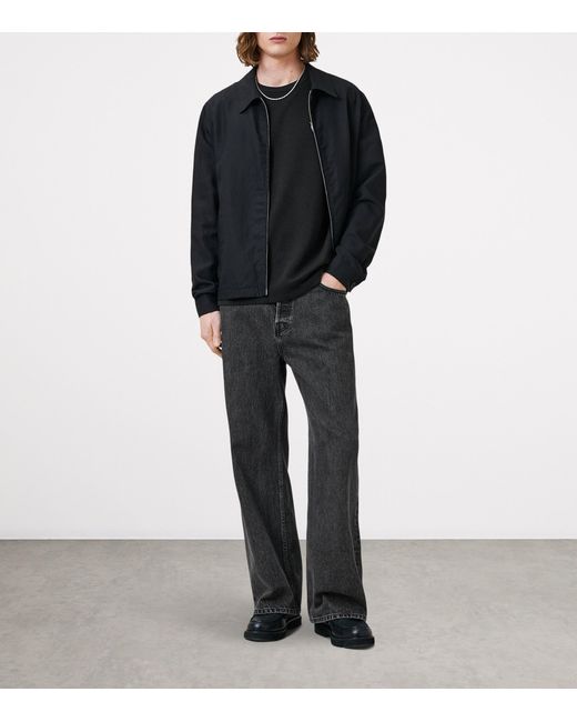 AllSaints Black Organic Cotton Ellis T-Shirt for men