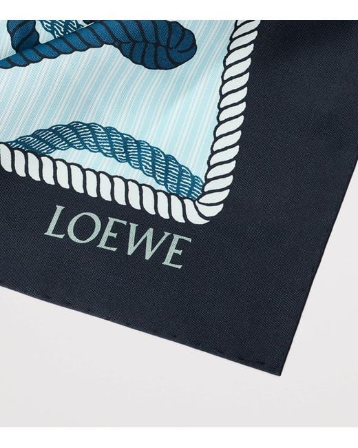 Loewe Blue Silk Twill Scarf