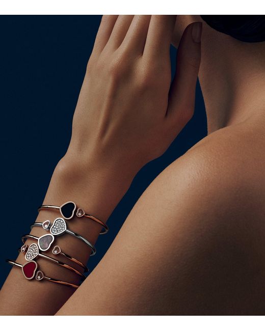 Chopard Metallic And Diamond Happy Hearts Bangle