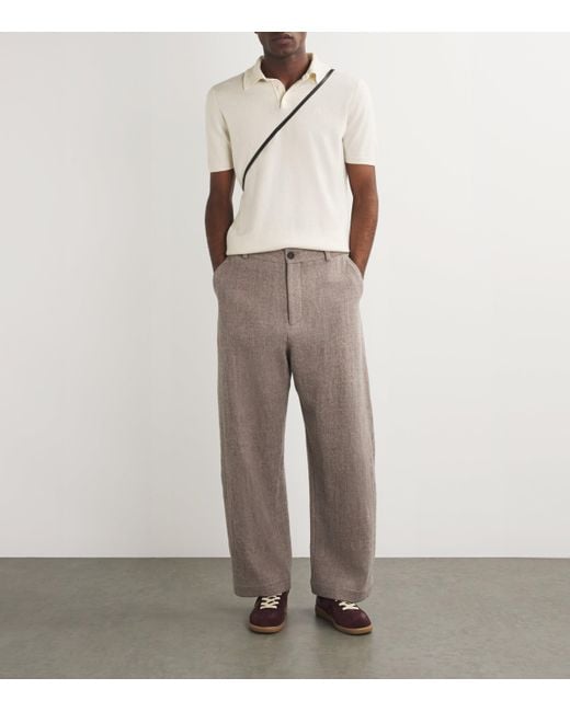 Harrods White Cashmere Polo Shirt for men