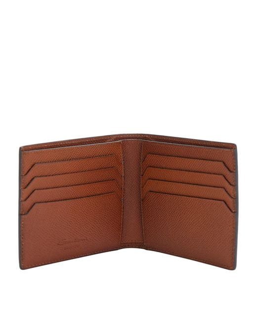 Santoni Brown Leather Wallet for men