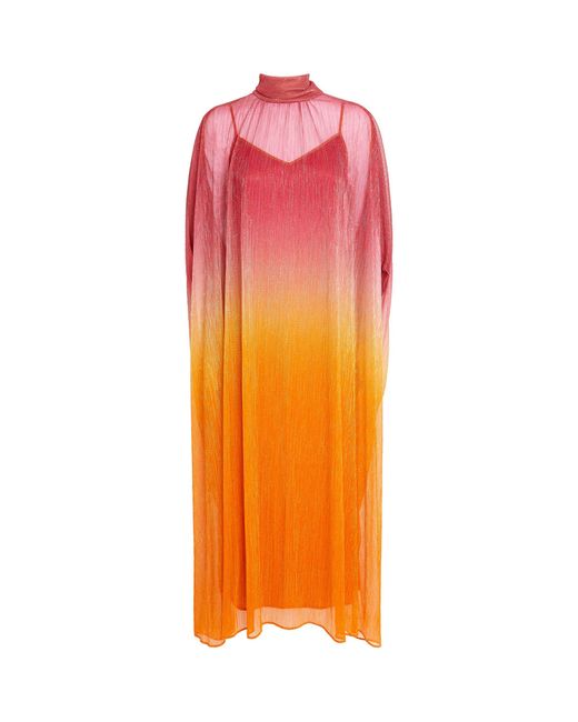 Talbot Runhof Orange Shimmering Kaftan Dress
