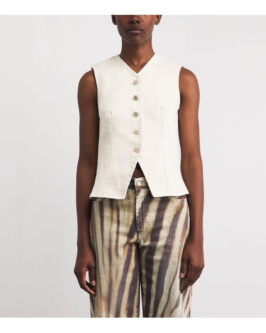 7 For All Mankind White Denim Vest