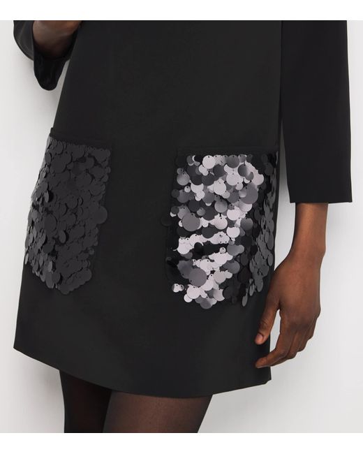 Joseph Black Satin Bixio Mini Dress