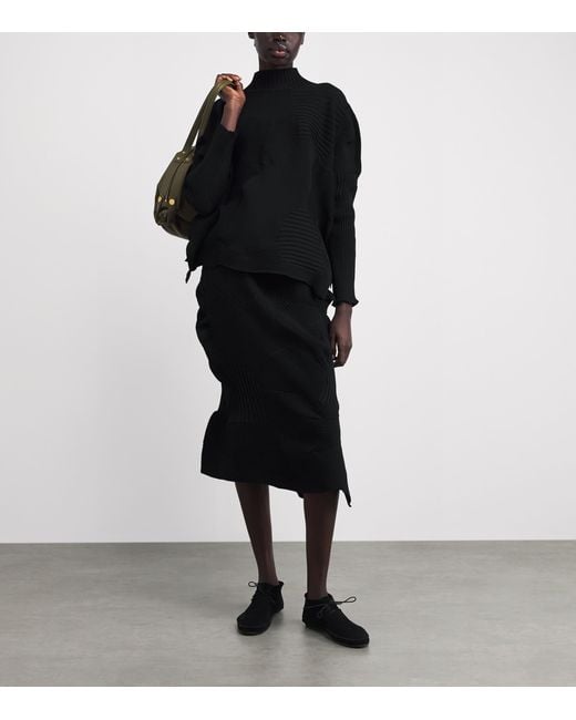 Issey Miyake Black Kone Kone Knit Skirt