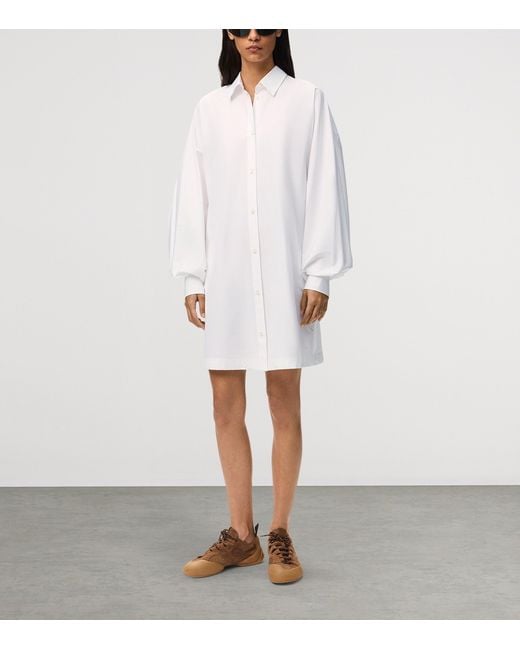 Loewe White Stretch-Cotton Midi Shirt Dress