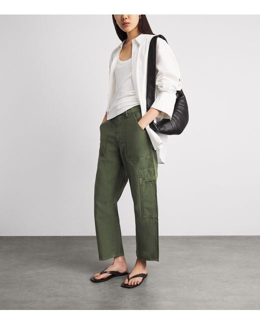 Citizens of Humanity Green Cotton Marcelle Utility Trousers