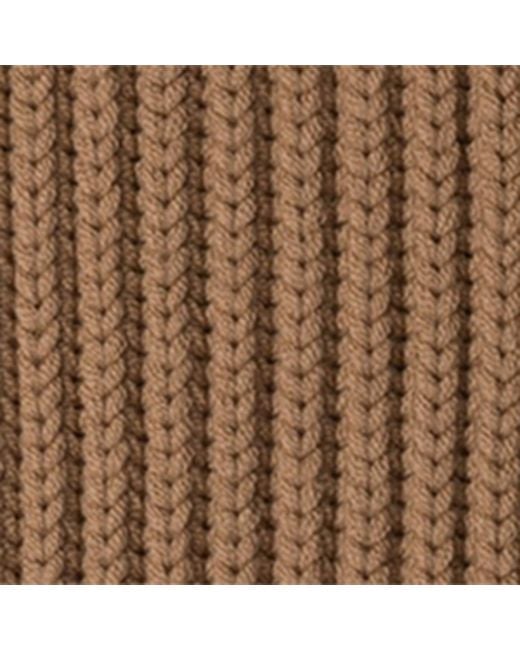 Prada Brown Virgin Wool Logo Scarf