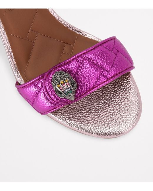Kurt Geiger Blue Leather Kensington Langley Sandals