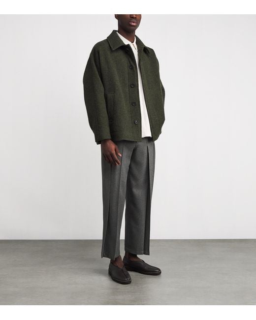 IM MEN Green Fuller Wool Jacket for men