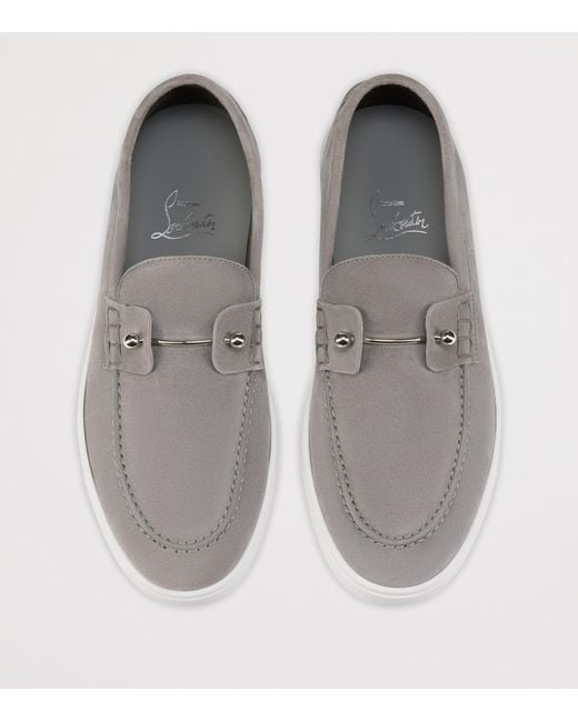Christian Louboutin Gray Chambeliboat Donna Leather Boat Shoes