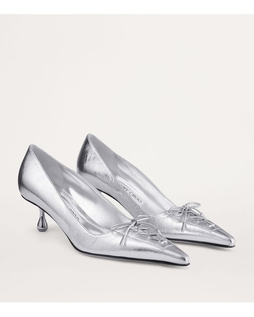 Jimmy Choo Scarlett 50 Metallic Lambskin Pumps