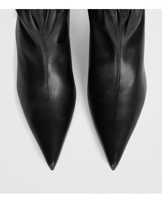 Balmain Black Lambskin Sphynx Ankle Boots