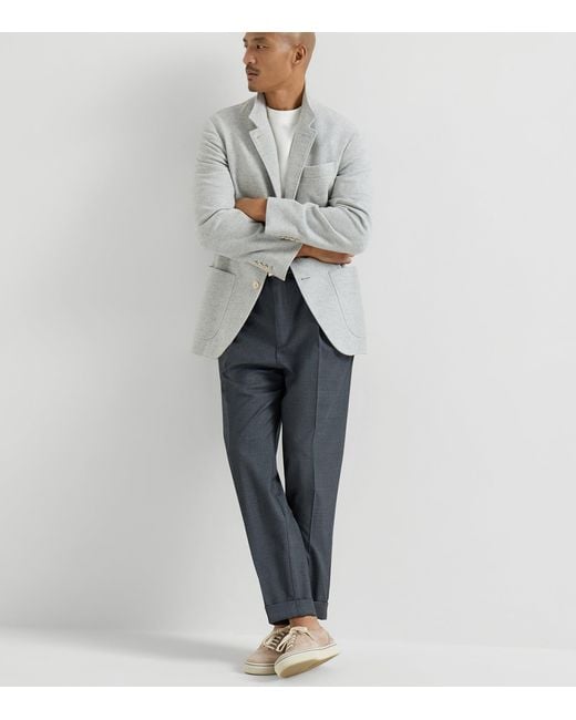 Brunello Cucinelli Gray Water-Resistant Cashmere Blazer for men