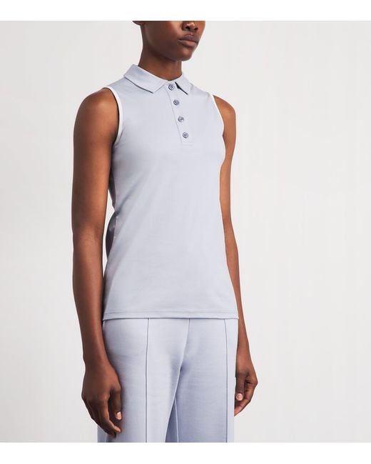 Eleventy White Cotton Sleeveless Polo Shirt