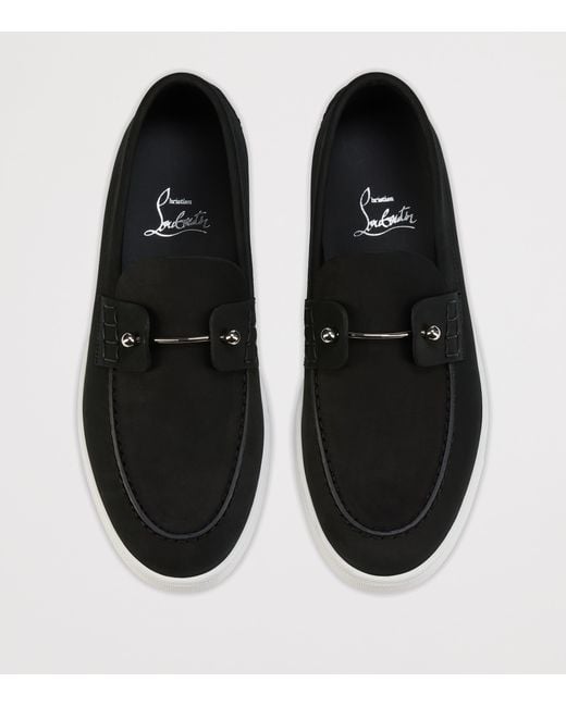 Christian Louboutin Black Chambeliboat Donna Leather Boat Shoes