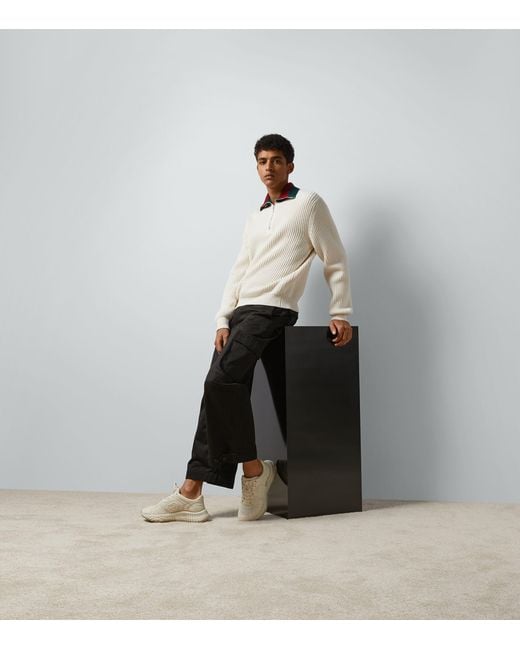 Gucci White Knit Wool Jumper With Web for men
