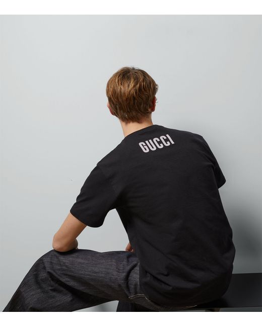 Gucci Black X Ed Davis Horse Print T-shirt