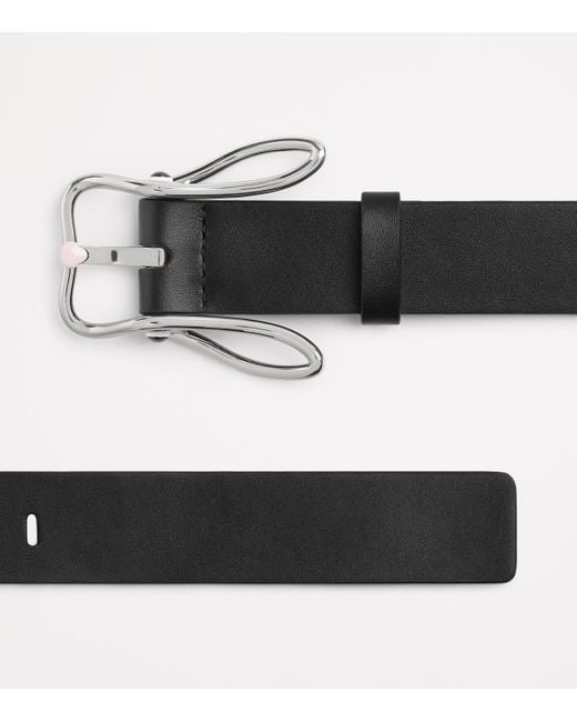 Bottega Veneta Black Leather Bunny Belt for men