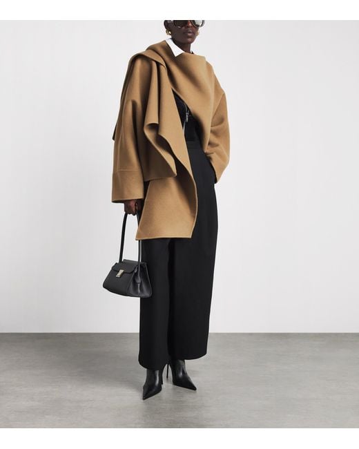 Source Unknown Natural Wool Nuage Scarf Coat