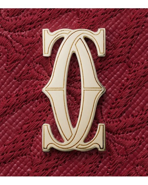 Cartier Leather C De Embroidered Card Holder