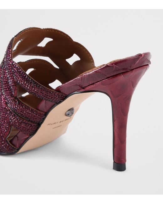 Kurt Geiger Purple Leather Embellished Chain Heeled Mules 85