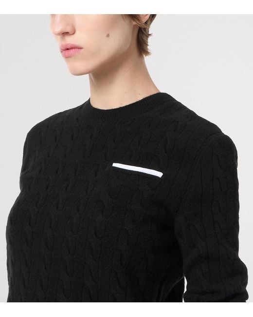 Tom Ford Black Stretch-Wool Cable Knit Sweater