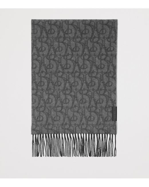 Burberry Gray Cashmere B Charm Scarf