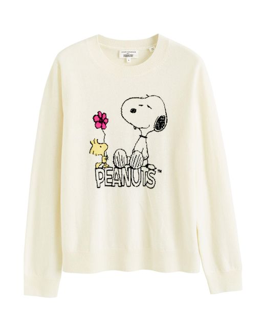 Chinti & Parker White X Peanuts Flower Power Sweater