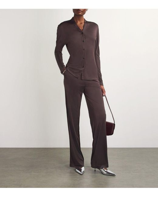 Helmut Lang Brown Fluid Car Trousers