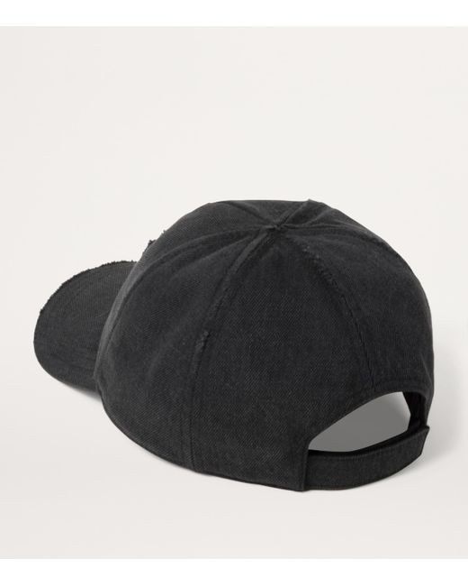 Miu Miu Black Denim Logo Baseball Cap