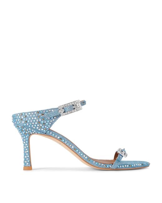 Kurt Geiger Blue Embellished Strass Heeled Sandals 75