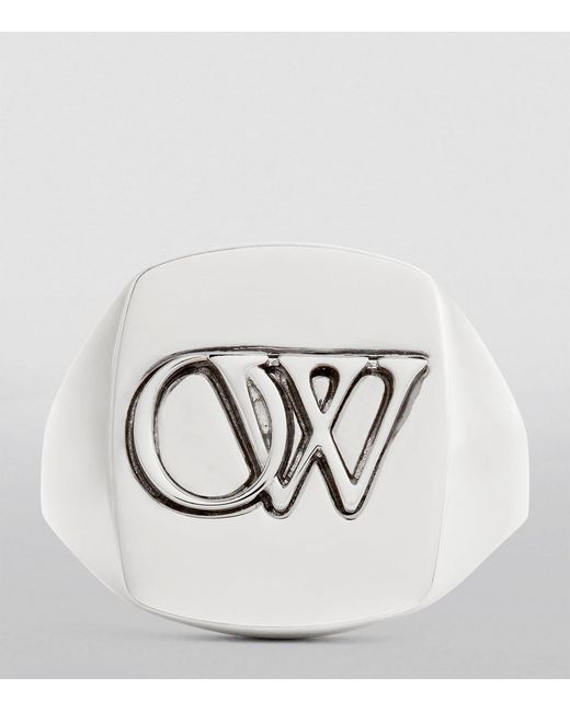 Off-White c/o Virgil Abloh White D2 Logo Ring for men