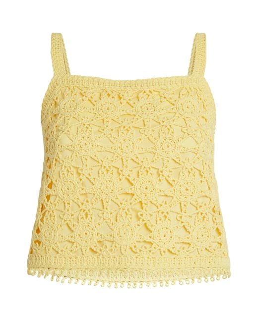 Maje Yellow Crochet Crop Top
