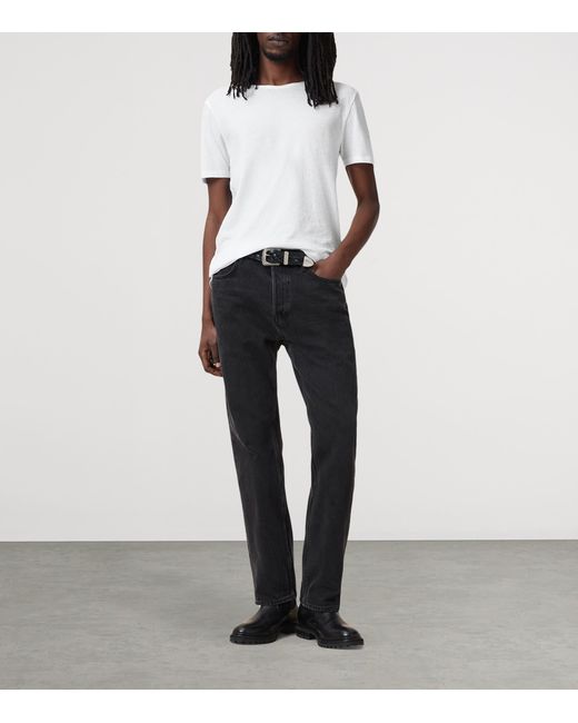AllSaints White Organic Cotton Figure T-Shirt for men