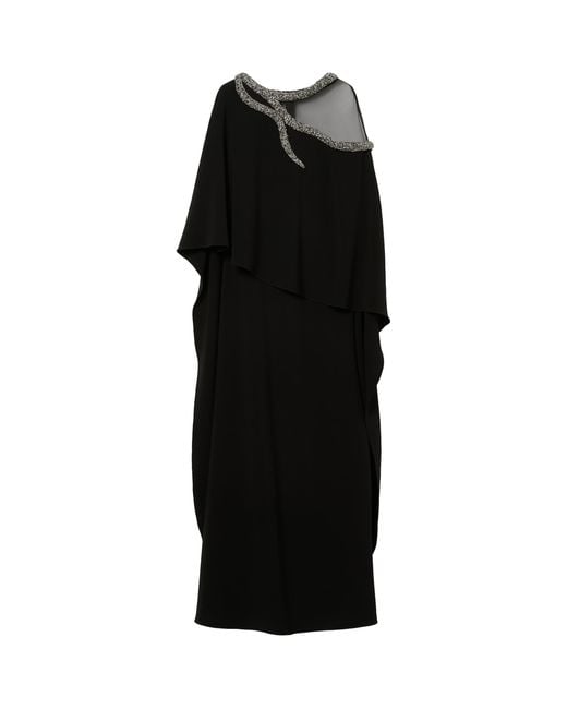 Marina Rinaldi Black X Tony Ward Embellished-Neck Maxi Dress