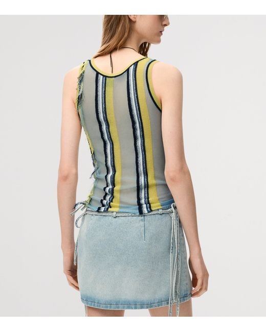 Loewe Blue X Paula's Ibiza Stripe Fringe-Detail Tank Top