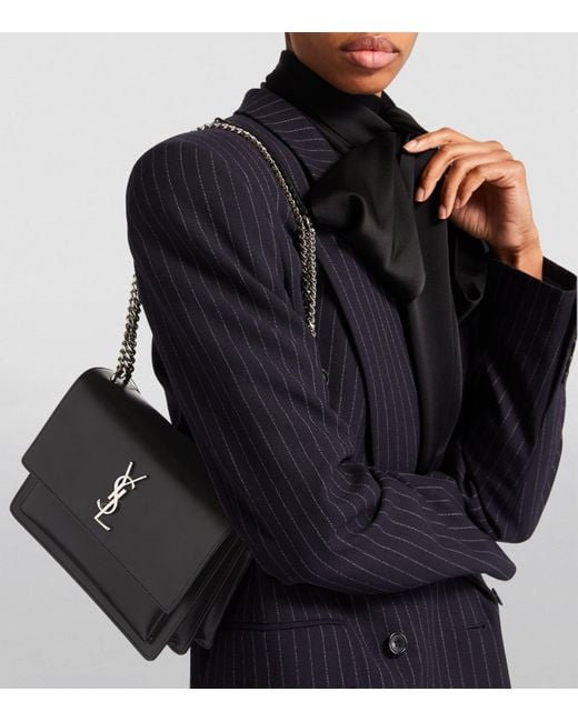 Saint Laurent Black Medium Sunset Shoulder Bag