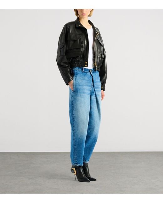 Balmain Black Lambskin Bomber Jacket