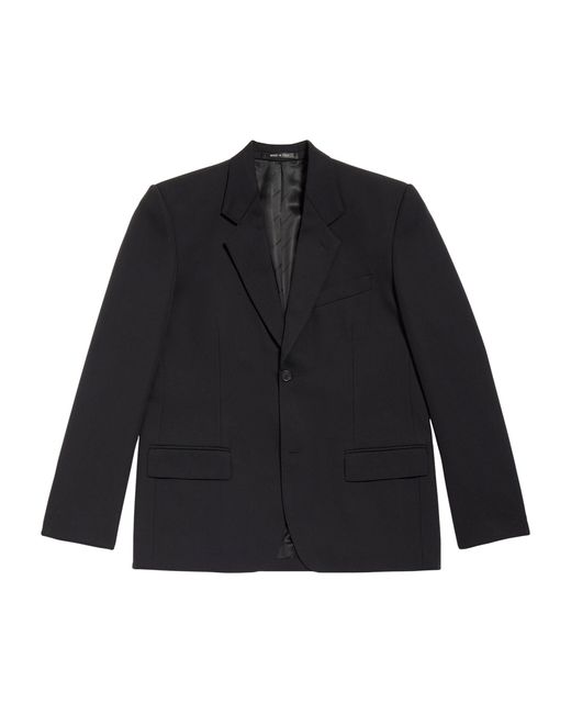 Balenciaga Black Wool Single-breasted Blazer for men