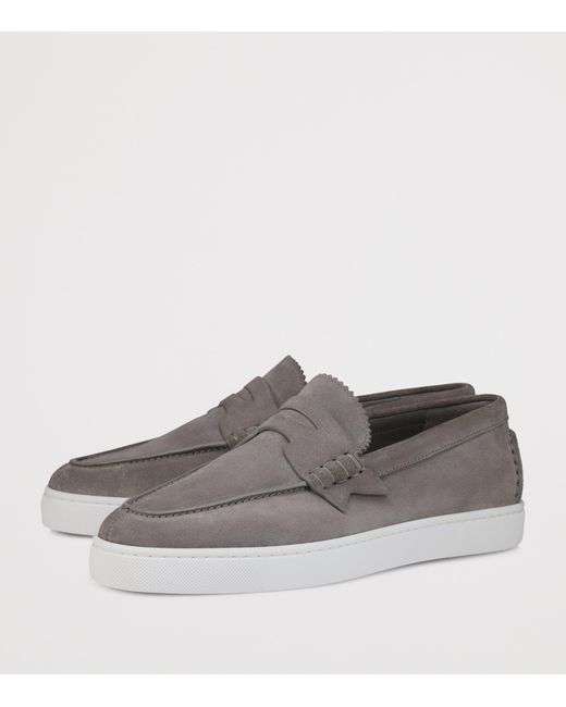 Christian Louboutin Gray The Harold I Suede Loafers