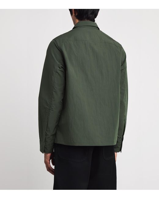 Fred Perry Green Twin-Pocket Logo Overshirt for men