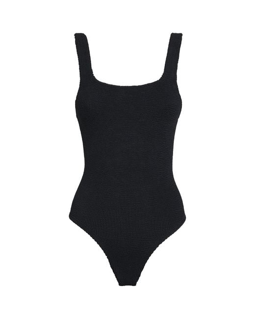 Hunza G Black Coverage Square-Neck Swimsuit