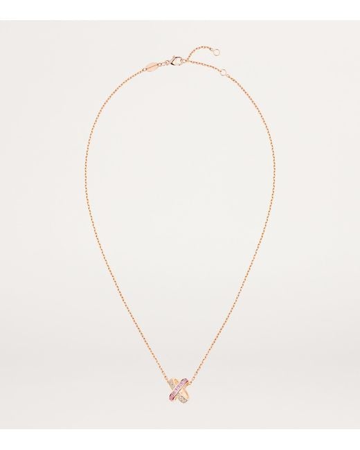 Chaumet Metallic Diamond And Sapphire Jeux De Liens Pendant Necklace