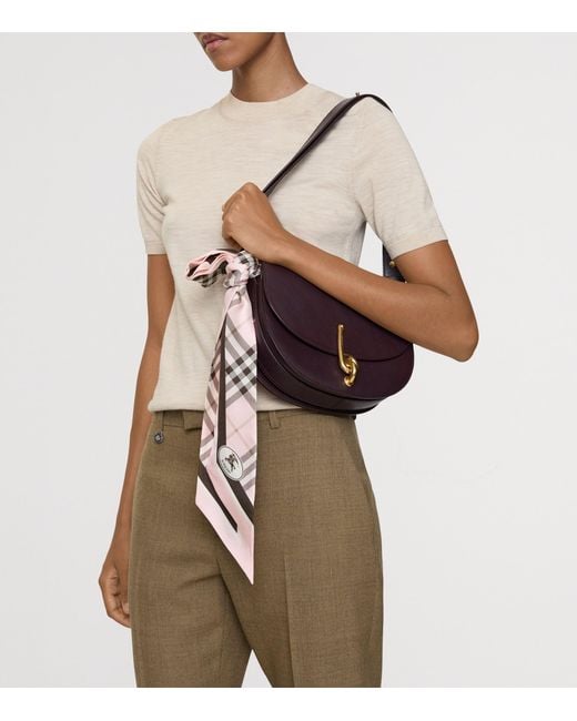 Burberry Metallic Silk Check Knight Skinny Scarf