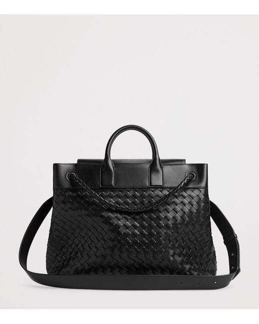 Bottega Veneta Black Leather Andiamo Voyager Cross-Body Bag for men